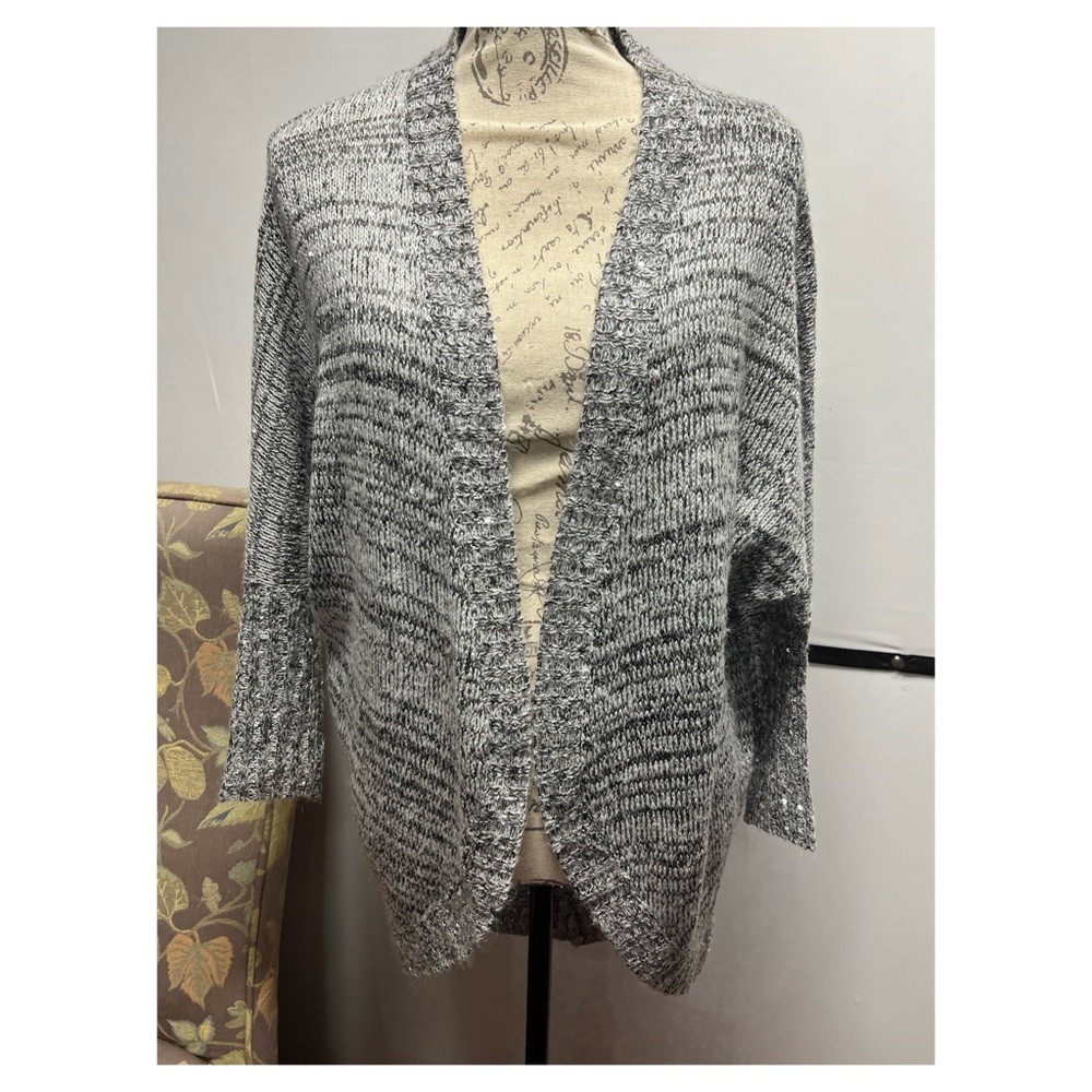 Material Girl Sequined Open Cardigan #X690416